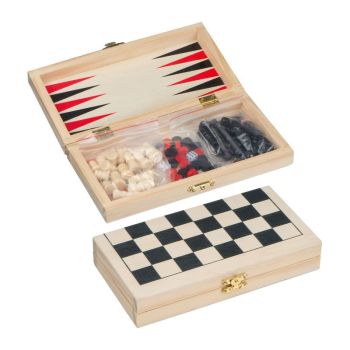 Hra backgammon - šach - dáma béžová