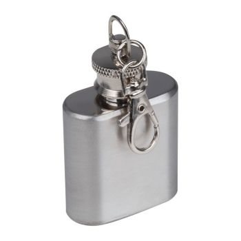 Kľúčenka s mini fľašou, 30 ml sivá