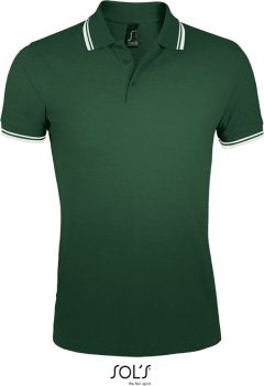 SOL'S | Pánské piqué polo forest green/white L