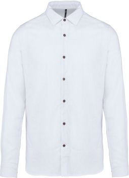 Kariban | Lněná košile s dlouhým rukávem white XXL