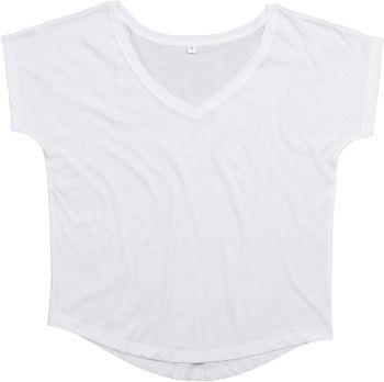 Mantis | Dámské tričko "Loose Fit" s výstřihem do V white L