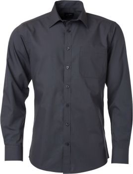 James & Nicholson | Popelínová košile s dlouhým rukávem carbon XL