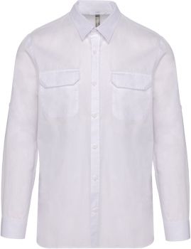 Kariban | Popelínová košile s dlouhým rukávem "Safari" white XL
