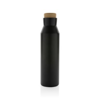 Termo fľaša Gaia z RCS recyklovanej nerezovej ocele čierna