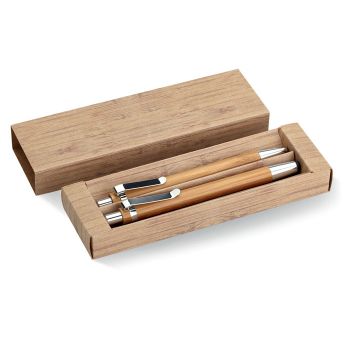 BAMBOOSET Sada pera a tužky z bambusu. wood