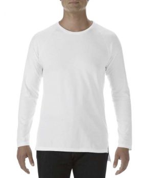 ADULT FASHION BASIC LONG &amp; LEAN LONG SLEEVE RAGLAN TEE White S
