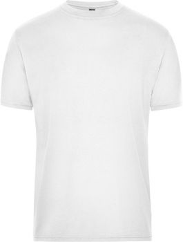 James & Nicholson | Pánské pracovní tričko z bio bavlny - Solid white 3XL