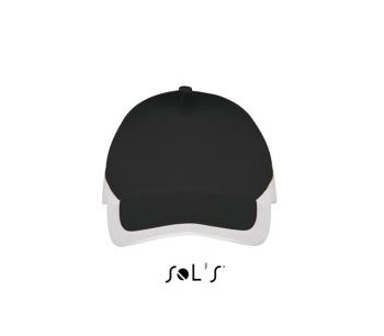 SOL'S BOOSTER - 5 PANEL CONTRASTED CAP Black/White U