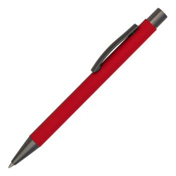 EKEN hliníkové pero s pogumovaným povrchem, červená