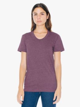 WOMEN'S POLY-COTTON SHORT SLEEVE T-SHIRT Heather Plum S