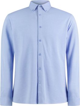Kustom Kit | Košile piqué s dlouhým rukávem "Superwash" light heather blue 3XL