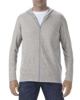 ADULT TRI-BLEND FULL-ZIP HOODED JACKET Heather Grey L