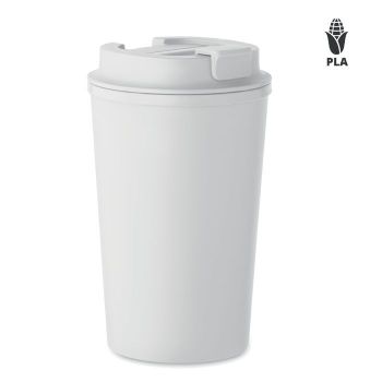 BEIBAKU Dvoustěnný PLA kelímek 350ml bílá