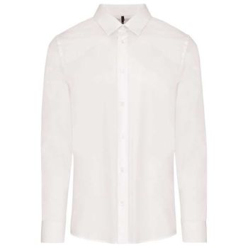 MEN’S LONG-SLEEVED COTTON POPLIN SHIRT White L