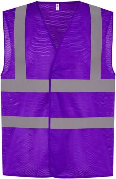 Yoko | Hi-Vis síťovaná bezpečnostní vesta purple XXL