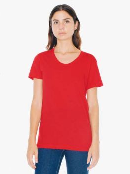 WOMEN'S POLY-COTTON SHORT SLEEVE T-SHIRT Red L