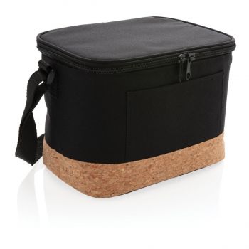 Dvojtónová chladiaca taška s korkovým detailom čierna