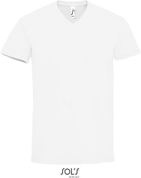 SOL'S | Pánské tričko s výstřihem do V z těžké bavlny white L