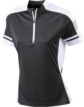 James & Nicholson | Dámské cyklistické tričko s 1/2 zipem black XL