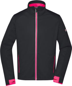 James & Nicholson | Pánská 3-vrstvá sportovní softshellová bunda black/light red L
