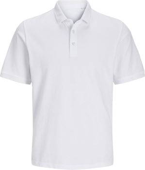 Jack & Jones | Unisex piqué polo z těžké bavlny white L