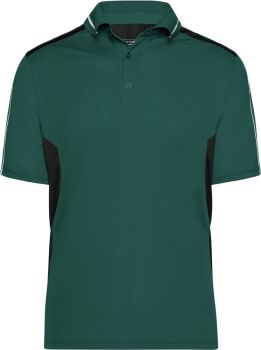 James & Nicholson | Pánské pracovní piqué polo - Strong dark green/black XS