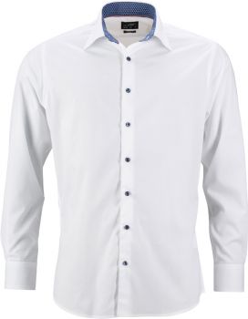 James & Nicholson | Popelínová košile "Plain" white/blue white M