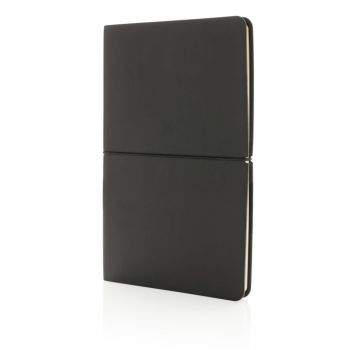 Prémiový moderný zápisník A5 s mäkkou väzbou čierna