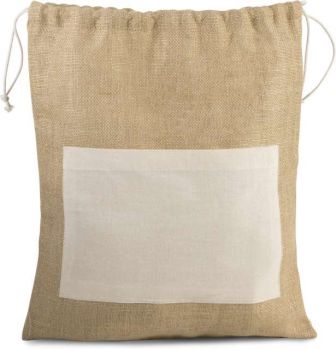 JUTE DRAWSTING BAG Natural/Gold U