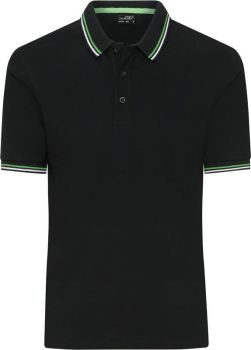 James & Nicholson | Pánské těžké piqué polo s kontrastními proužky black/white/lime green M