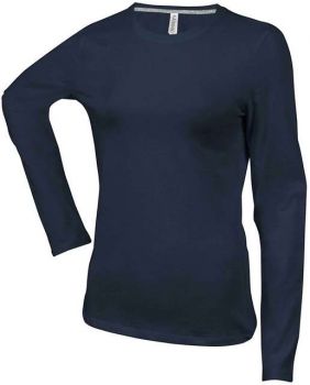 LADIES' LONG-SLEEVED CREW NECK T-SHIRT Dark Grey S