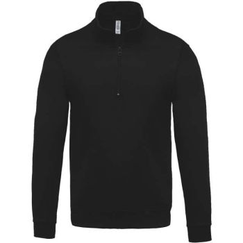 ZIP NECK SWEATSHIRT Black L