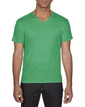 ADULT FEATHERWEIGHT V-NECK TEE Heather Green XL