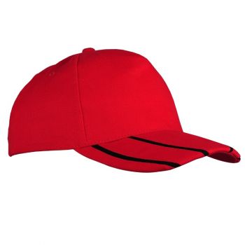PORTO CAP čepice 5 panelů,  červená
