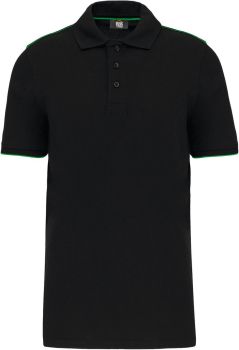 Kariban | Pánské pracovní piqué polo "Day-to-Day" black/kelly green S