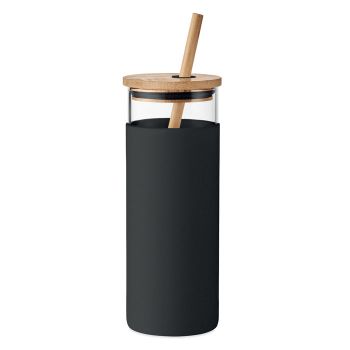 STRASS Pohár s bambusovým víčkem black