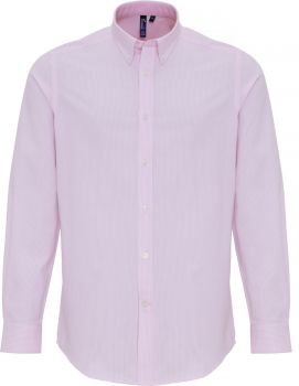 Premier | Oxford košile "Stripes" s dlouhým rukávem white/pink XXL