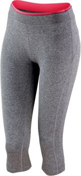 Spiro | Dámské sportovní capri kalhoty sport grey marl/hot coral S
