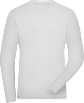 James & Nicholson | Pánské pracovní elast. tričko, dl. rukáv - Solid white M