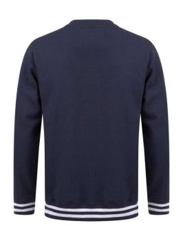 SWEAT WITH STRIPE CUFFS Navy/Heather Grey L