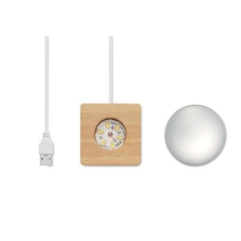 LIGHT Skleněná koule s LED Barva Dřeva