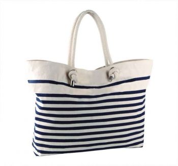 BEACH BAG Natural/Navy U