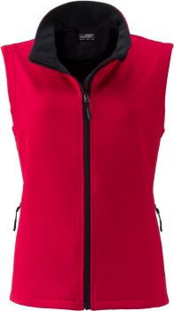 James & Nicholson | Dámská 2-vrstvá promo softshellová vesta red/black M
