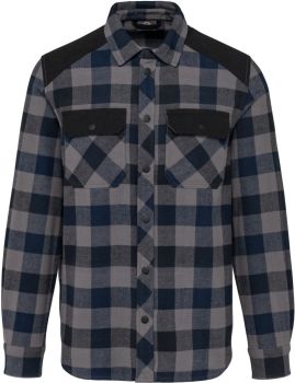 Kariban | Pracovní kostkovaná košile storm grey/navy/black XXL