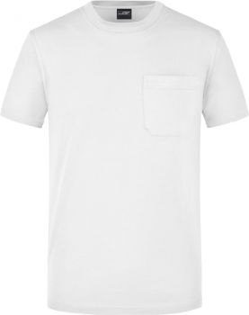 James & Nicholson | Pánské tričko s náprsní kapsou white M