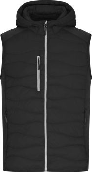 James & Nicholson | Pánská strečová fleecová vesta black/black XL