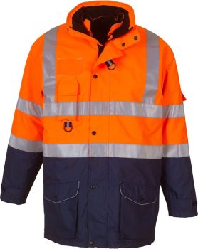 Yoko | Hi-Vis 7-v-1 Bunda hi vis orange/navy S