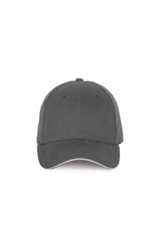 CAP WITH CONTRASTING SANDWICH PEAK - 6PANELS Dark Grey/Light Grey U