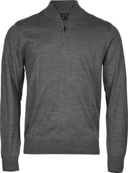 Tee Jays | Pánský svetr s 1/4 zipem grey melange XXL