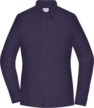 Daiber | Popelínová halenka slim fit s dlouhým rukávem deep purple L